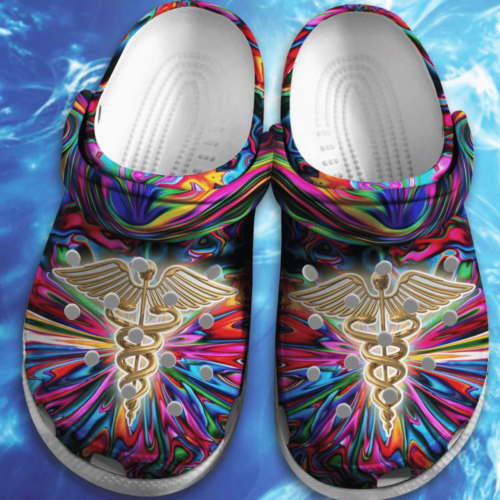 Nurse Hippie Trippy Psychedelic Gift For Lover Rubber clog Shoes Comfy Footwear – Merchfootwear Exclusive