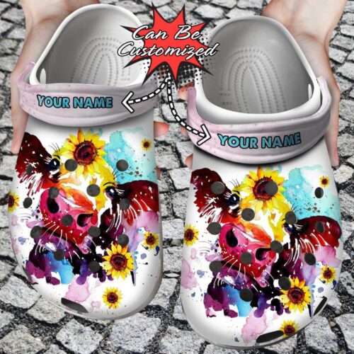 Personalized Watercolor Cow Sunflower clog Shoes Custom – Merchfootwear Exclusive